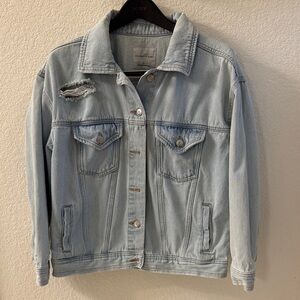 Celebrity Pink Distressed Light Blue Jean Jacket